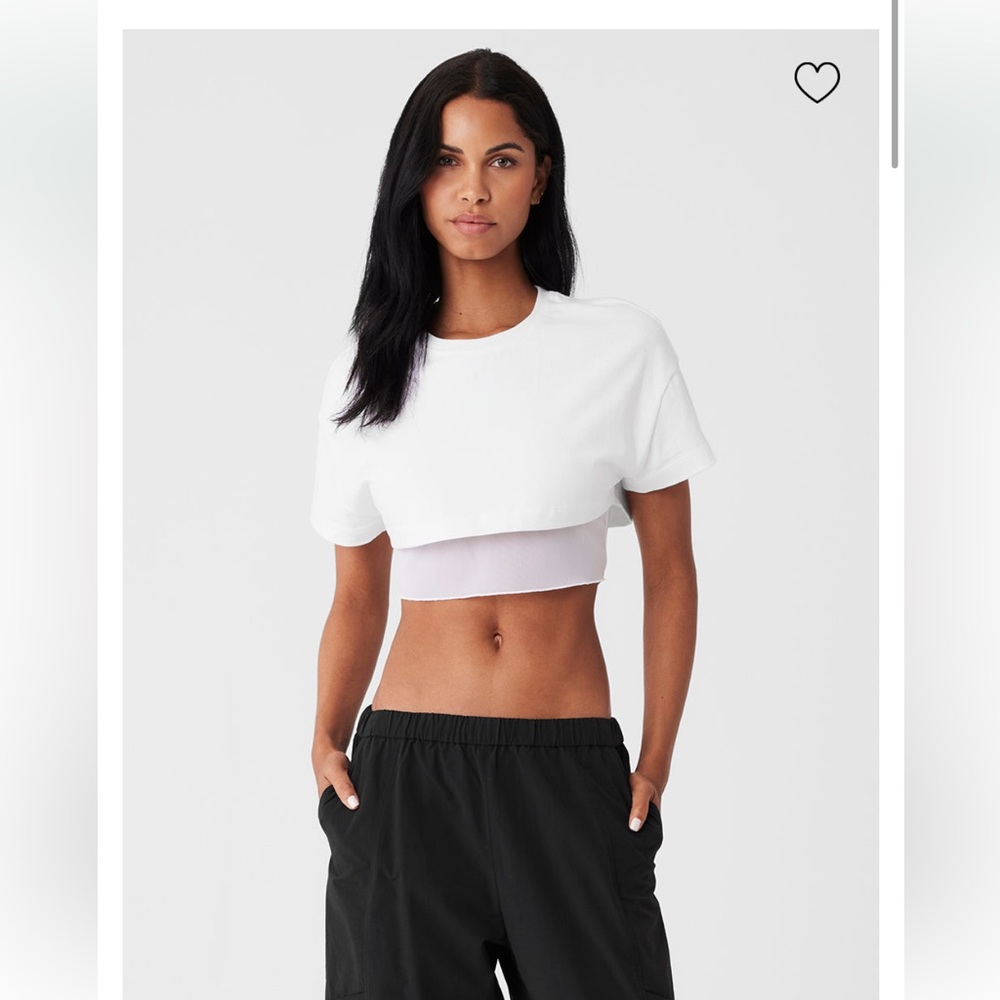 Alo made you look short sleeve cropped tee